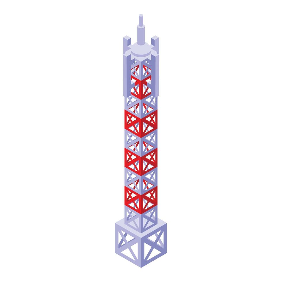 vecteur isométrique d'icône de tour radio. télévision communicante