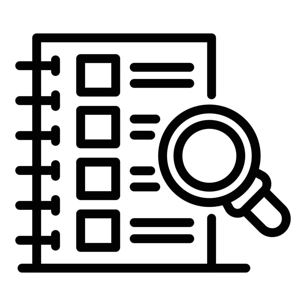 icône de la liste de contrôle de l'inspecteur des impôts, style de contour vecteur