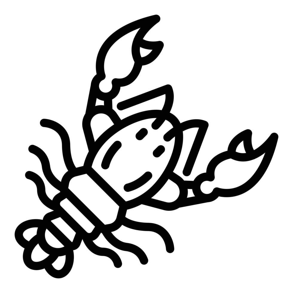 icône de homard, style de contour vecteur