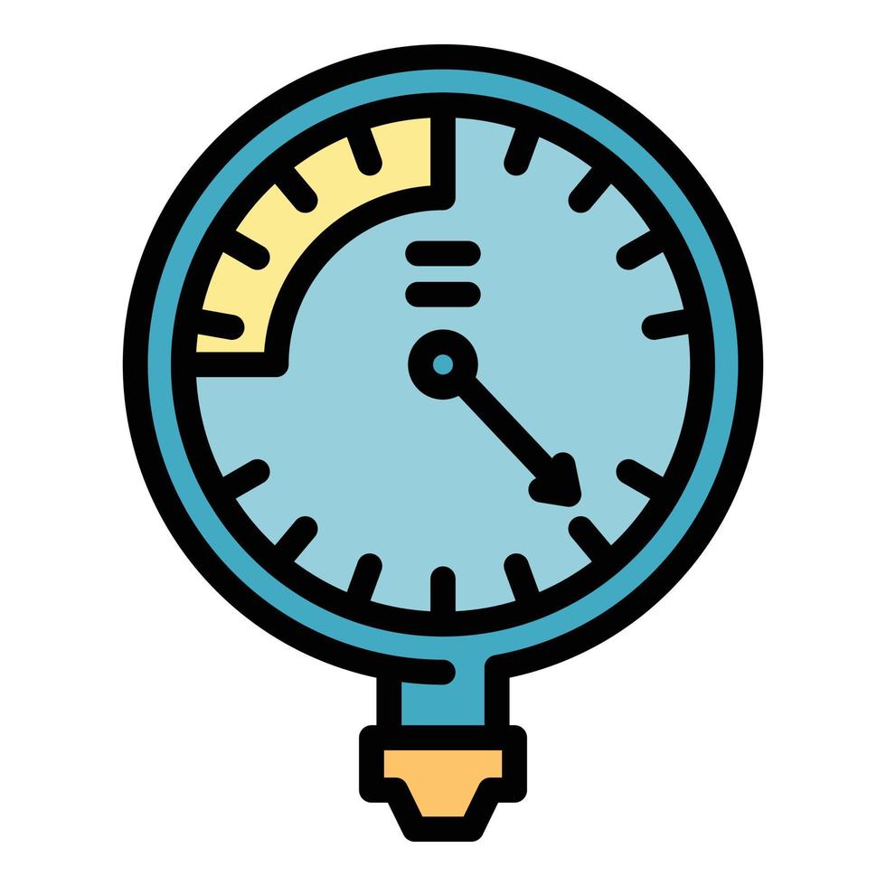 vecteur de contour de couleur d'icône de carburant de manomètre