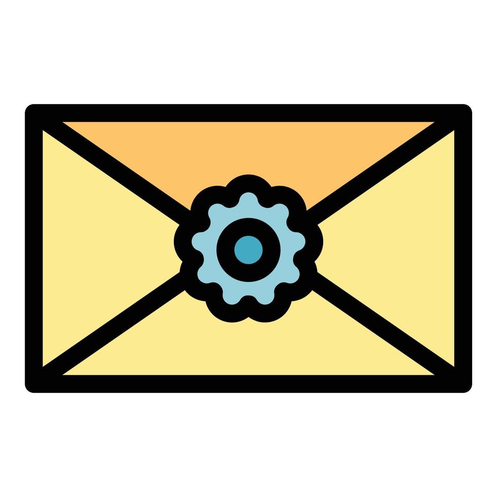 vecteur de contour de couleur de l'icône de l'enveloppe de timbres