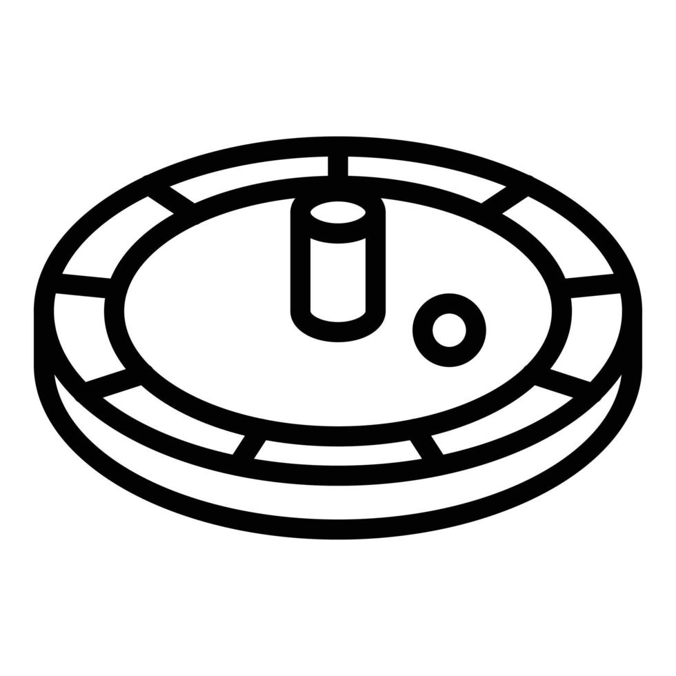 icône de roulette de casino, style de contour vecteur