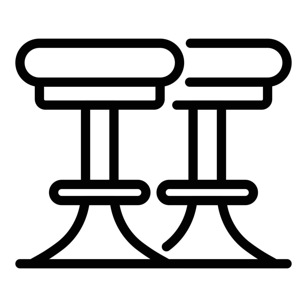 icône de chaises rondes de bar, style de contour vecteur