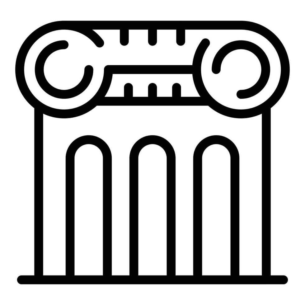 icône de bâtiment de colonne de notaire, style de contour vecteur