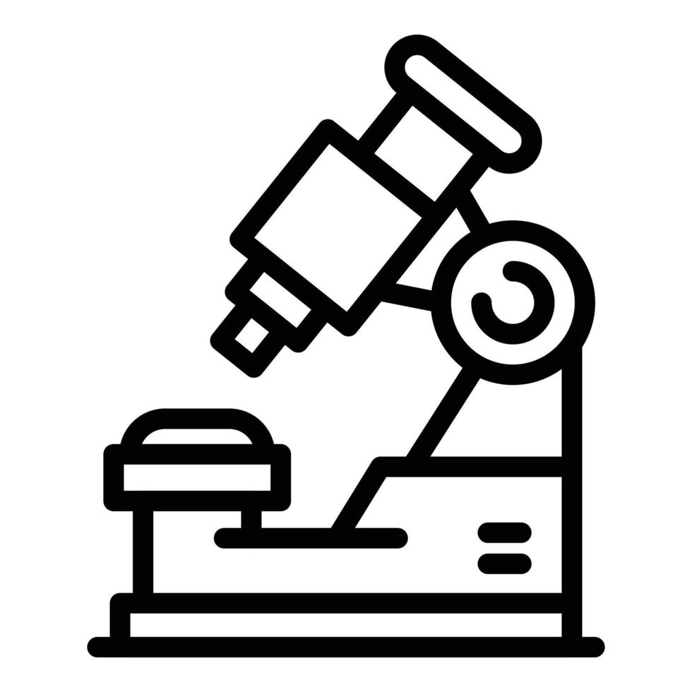 icône de microscope d'ichtyologie, style de contour vecteur