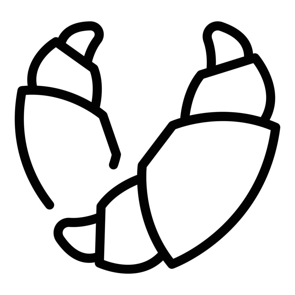 icône de croissant frais, style de contour vecteur