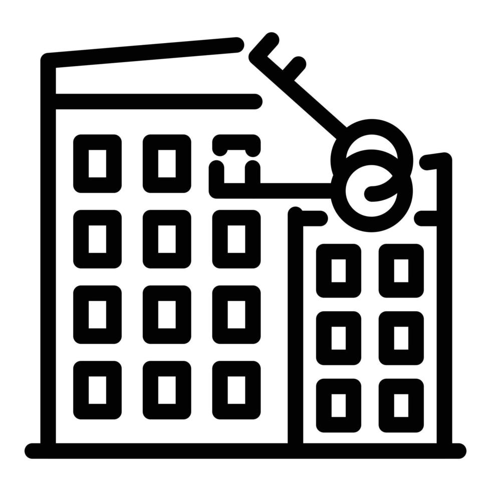 icône de l'immobilier, style de contour vecteur