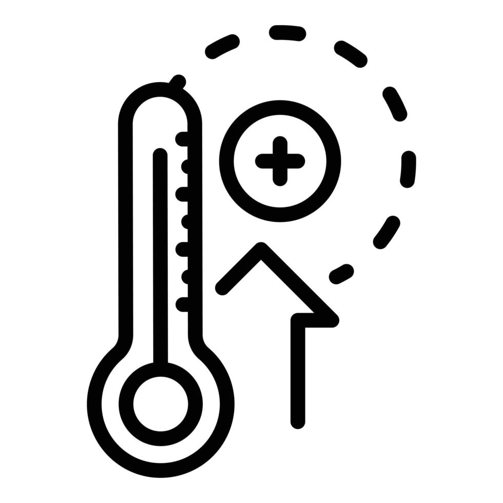 icône de thermomètre extérieur, style de contour vecteur