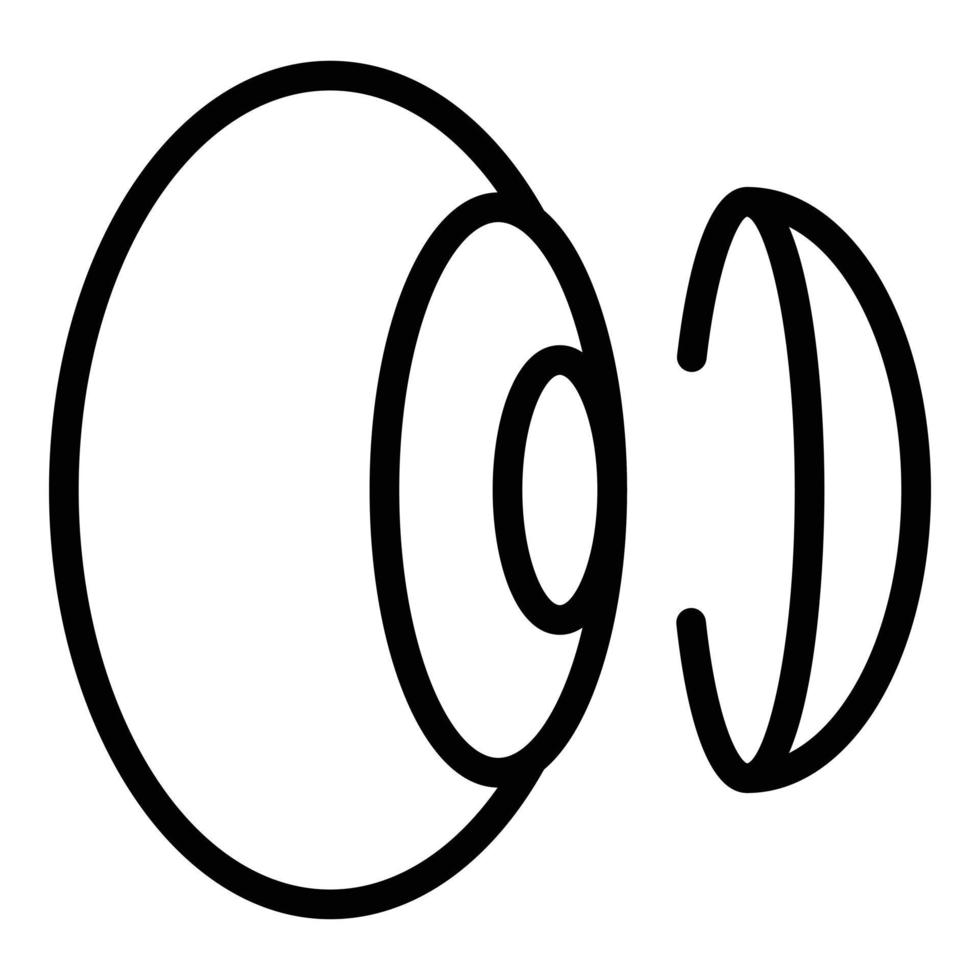 icône de lentille de contact, style de contour vecteur