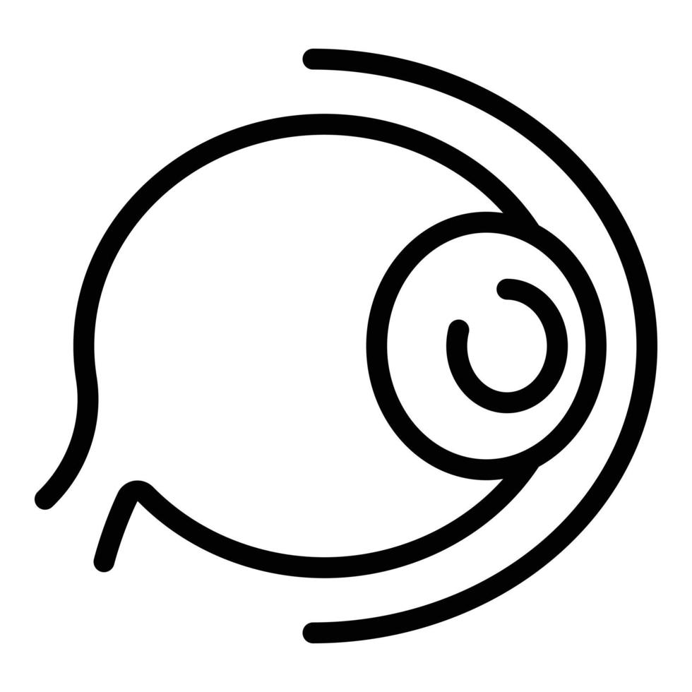 icône de globe oculaire, style de contour vecteur