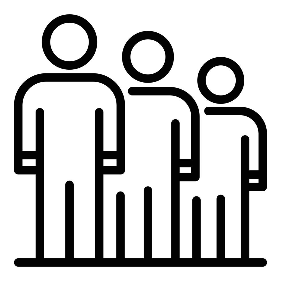 icône de travail d'équipe professionnel, style de contour vecteur