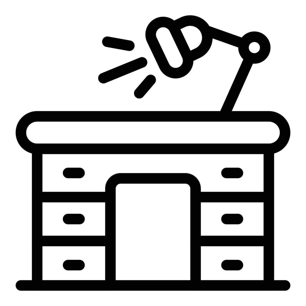 icône de table de manucure, style de contour vecteur