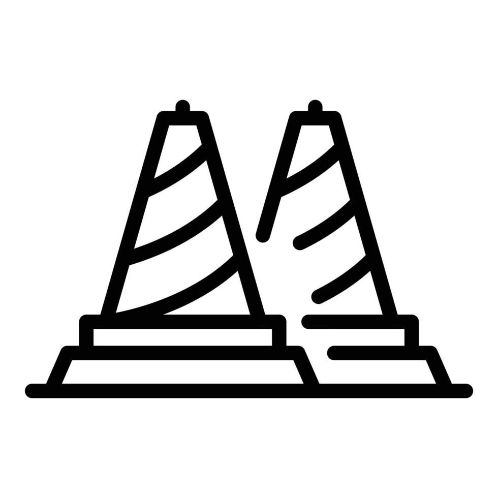 icône de cônes de route, style de contour vecteur