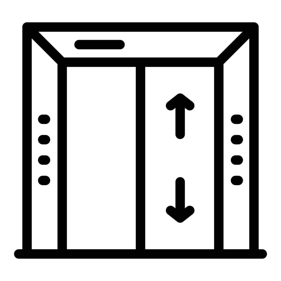 icône d'ascenseur d'hôtel, style de contour vecteur