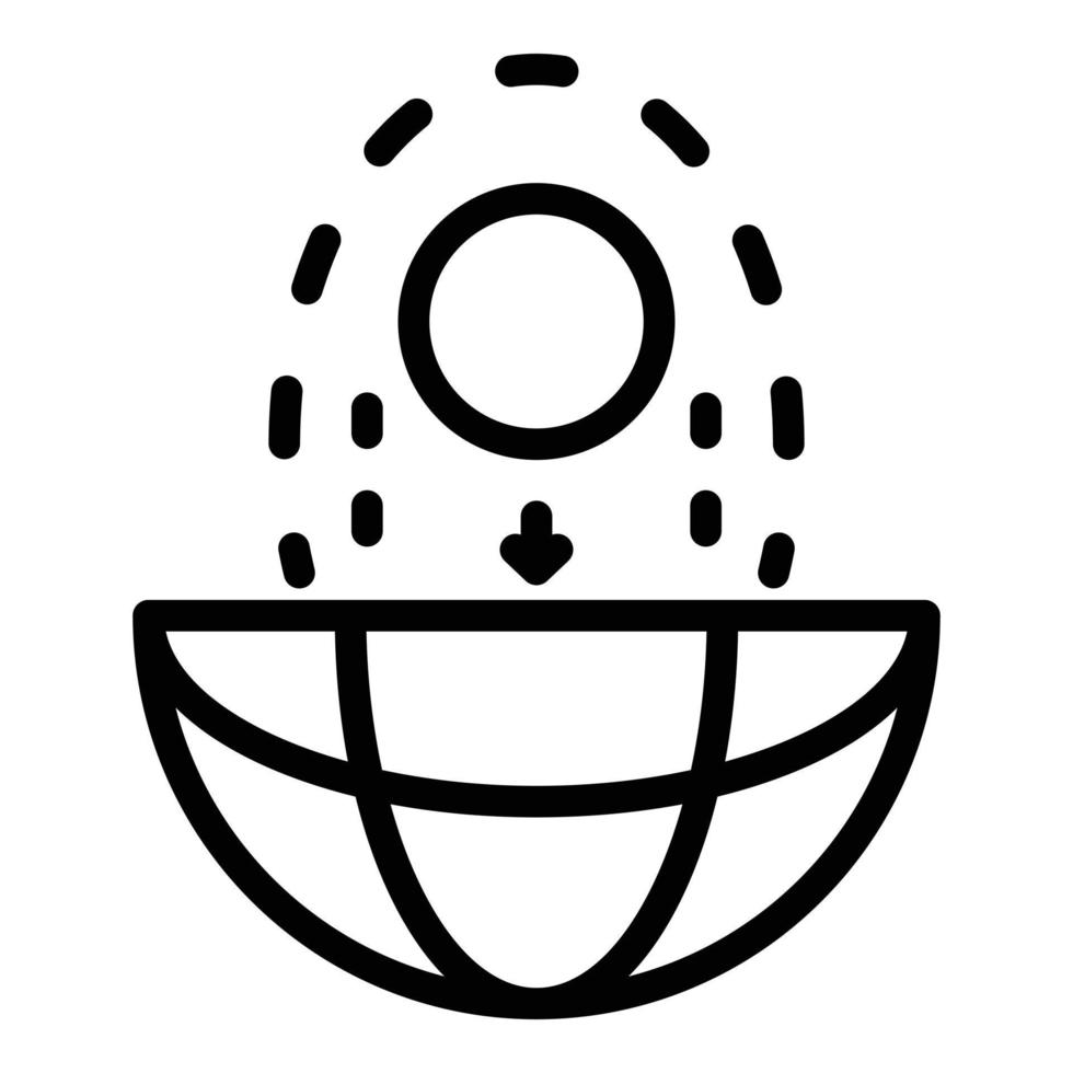 le noyau de l'icône de la planète, style de contour vecteur