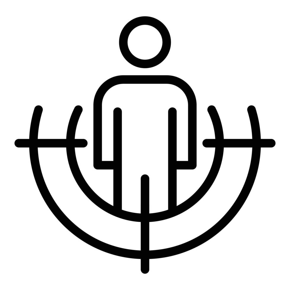icône de cible de ressources humaines, style de contour vecteur