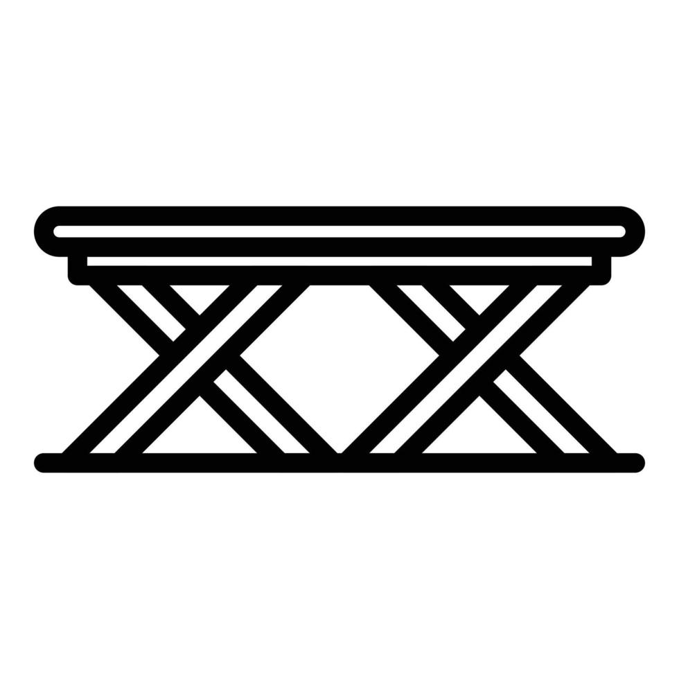 icône de chaise longue pliante, style de contour vecteur