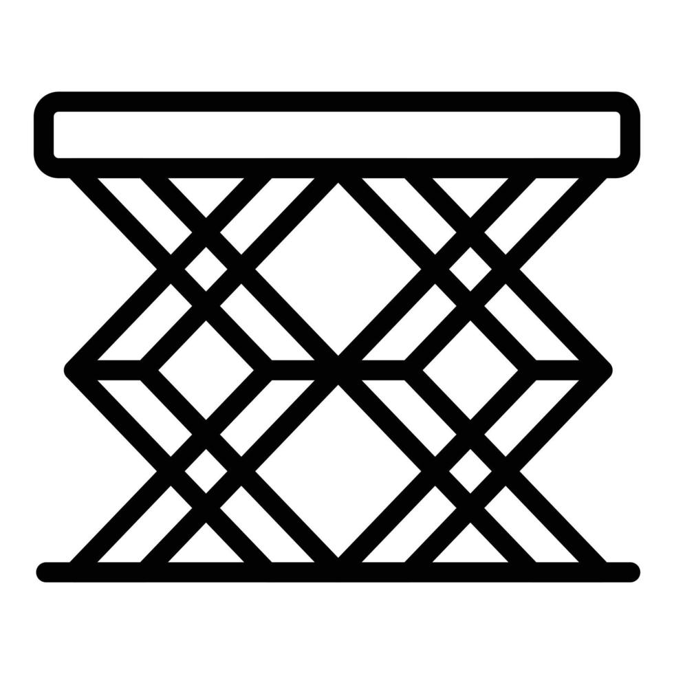 icône de table pliante, style de contour vecteur