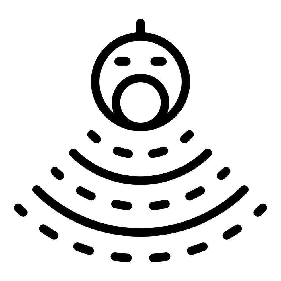 icône de signal de sondeur d'écho, style de contour vecteur