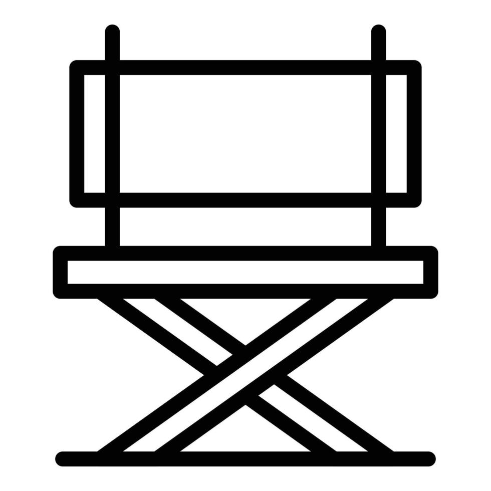 chaise pour icône de camping, style de contour vecteur