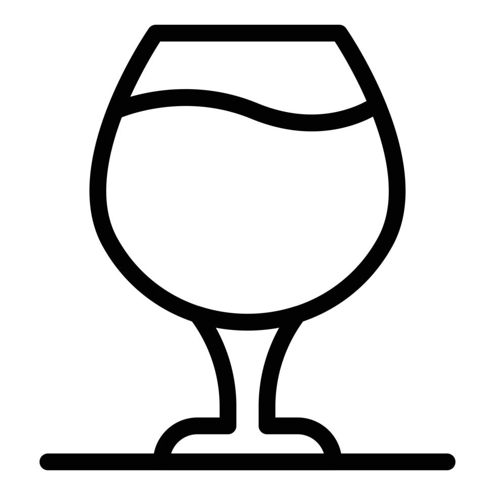 icône de verre de cognac, style de contour vecteur