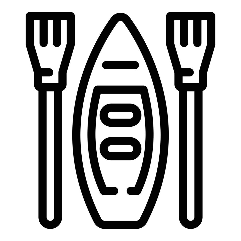 icône de kayak de mer, style de contour vecteur