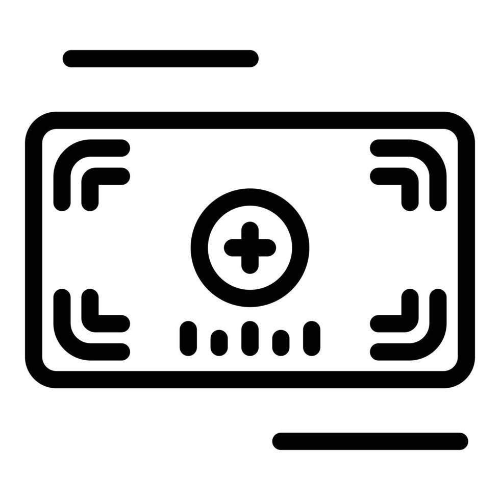 icône d'enregistrement de l'écran de mise au point, style de contour vecteur