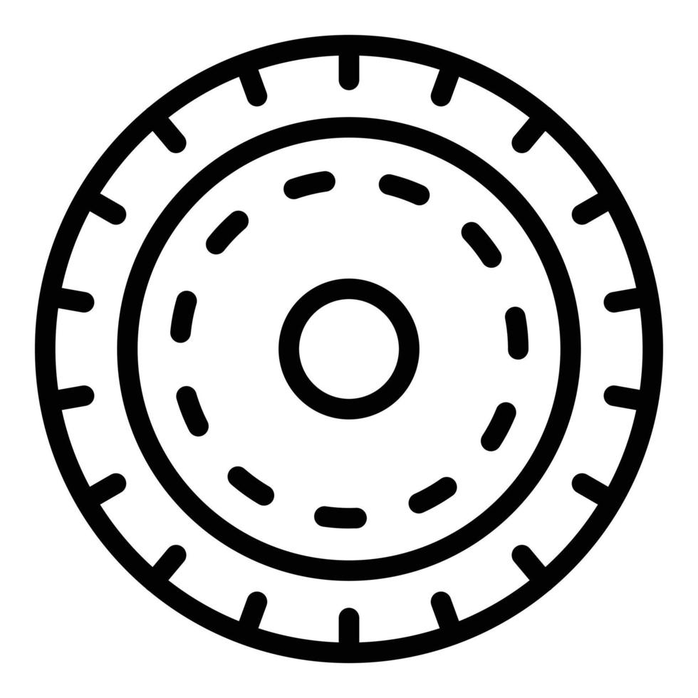 icône de bobine de flotteur, style de contour vecteur