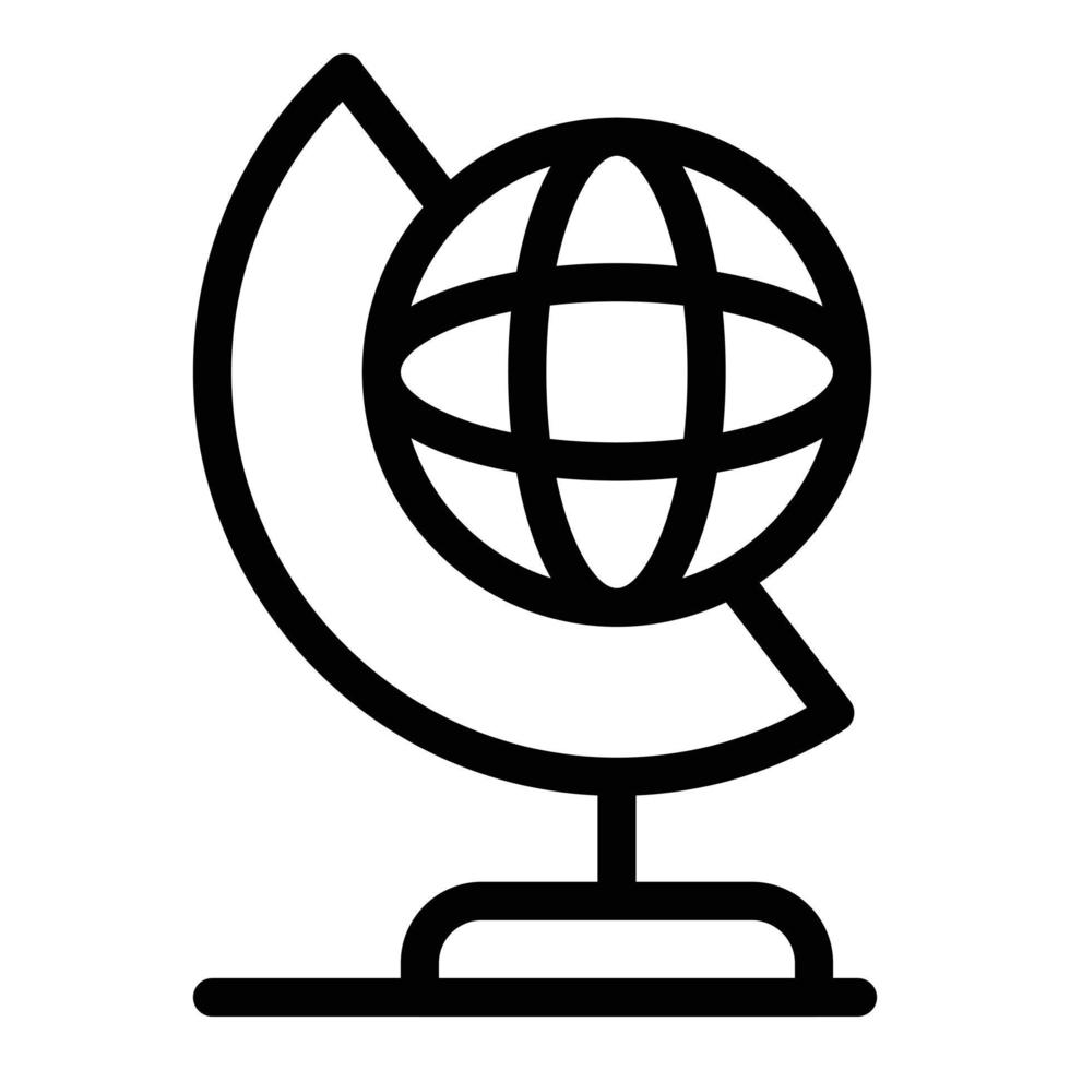 icône de globe scolaire, style de contour vecteur
