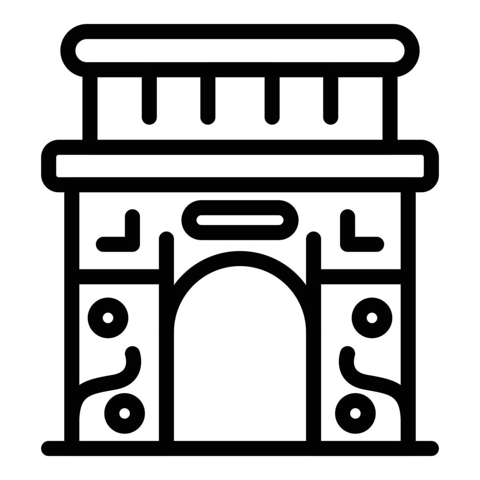 icône de l'arc de triomphe de paris, style de contour vecteur