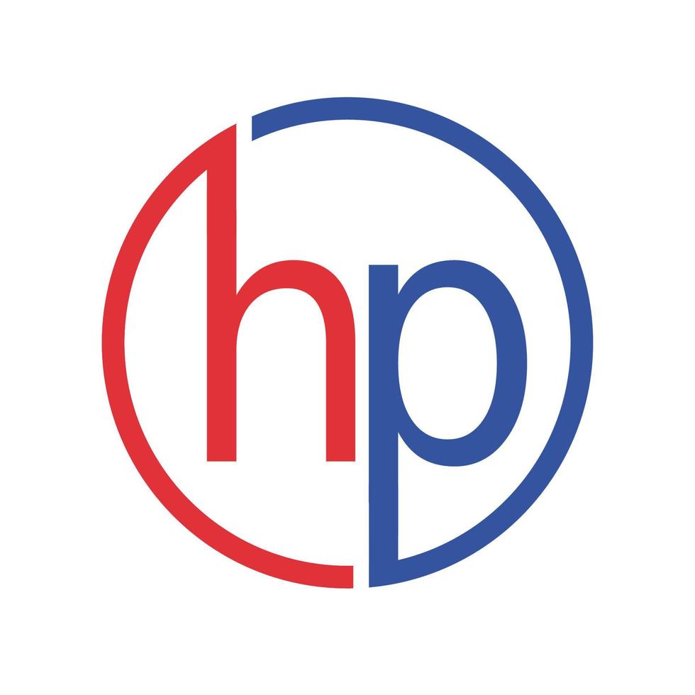 vecteur de modèle de logo cercle initial hp isolé sur fond blanc