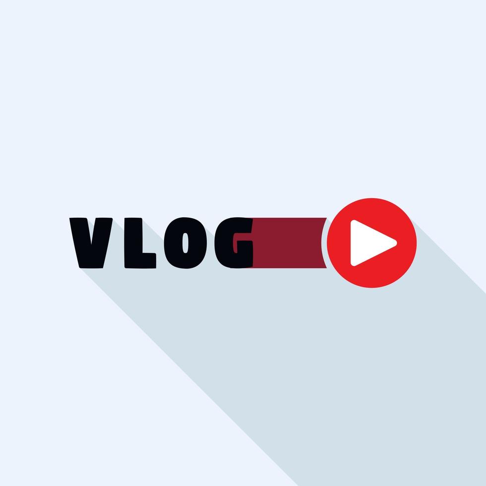 logo vlog de promotion, style plat vecteur