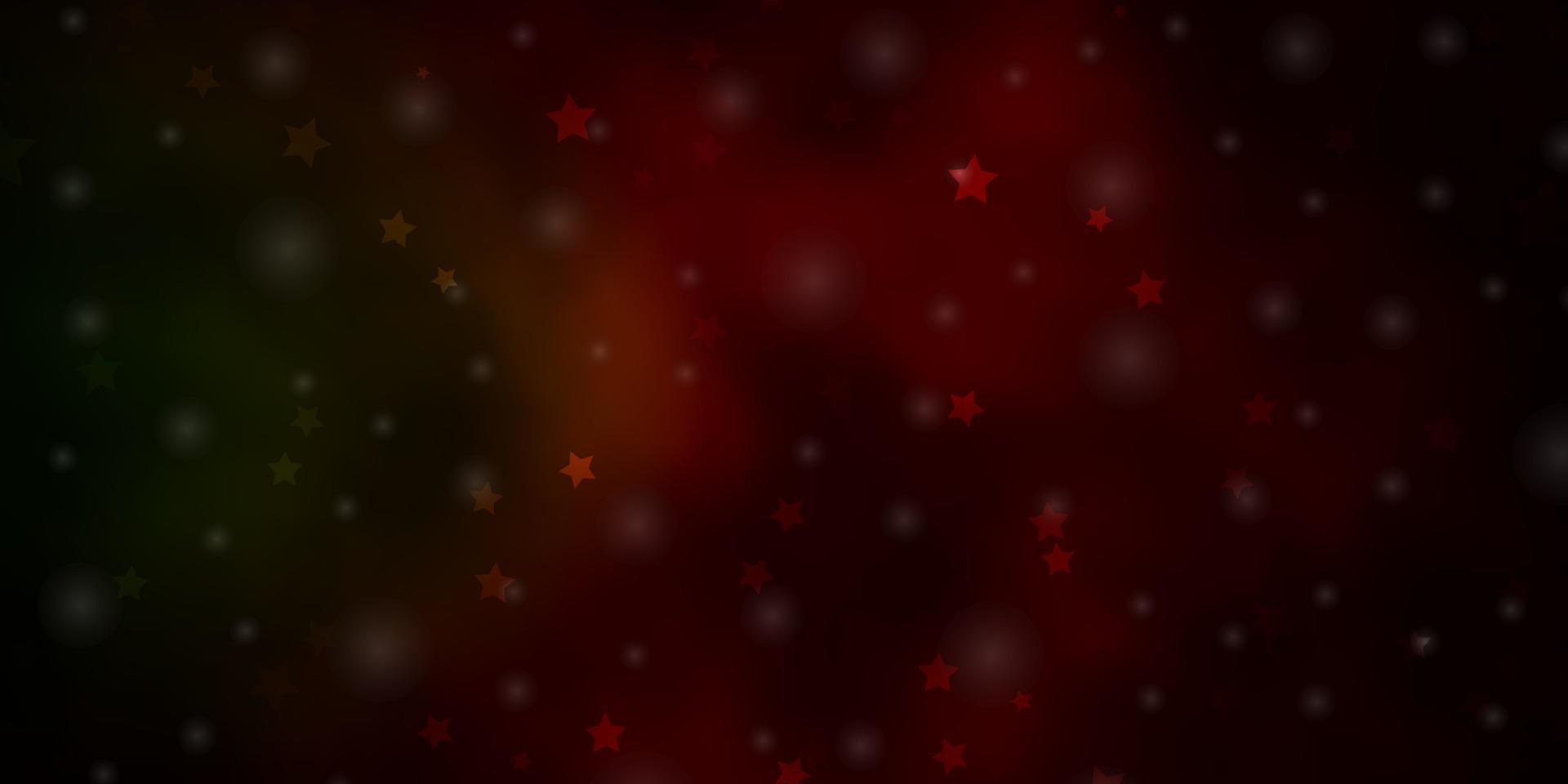 texture de vecteur vert foncé, rouge avec de belles étoiles.