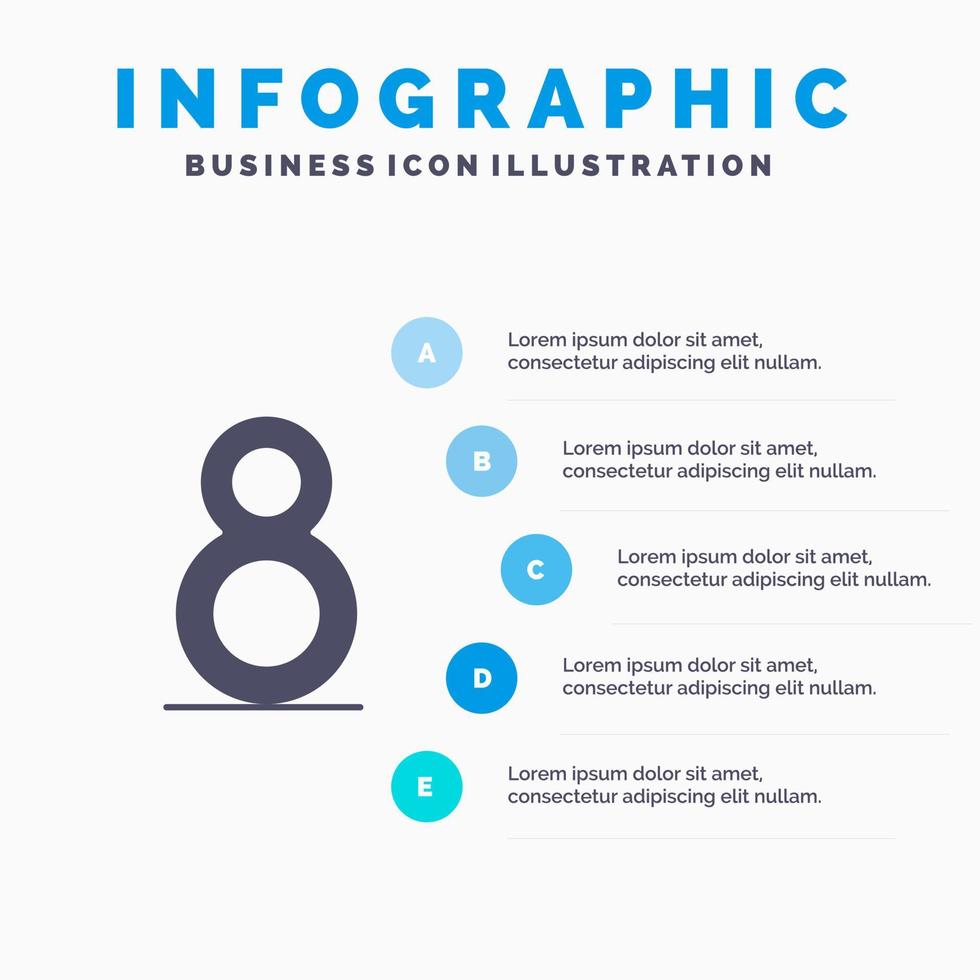 huit 8e 8 modèle de présentation infographique présentation en 5 étapes vecteur