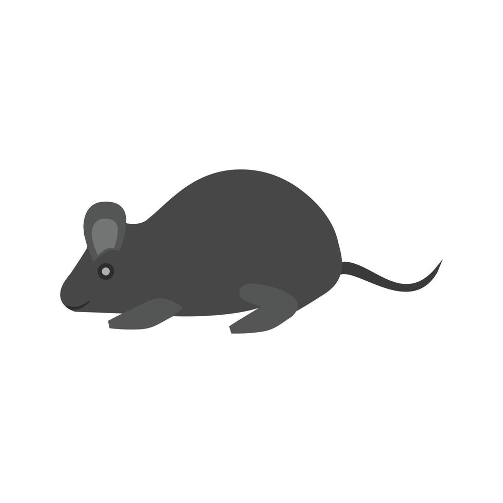 icône plate en niveaux de gris de la souris vecteur