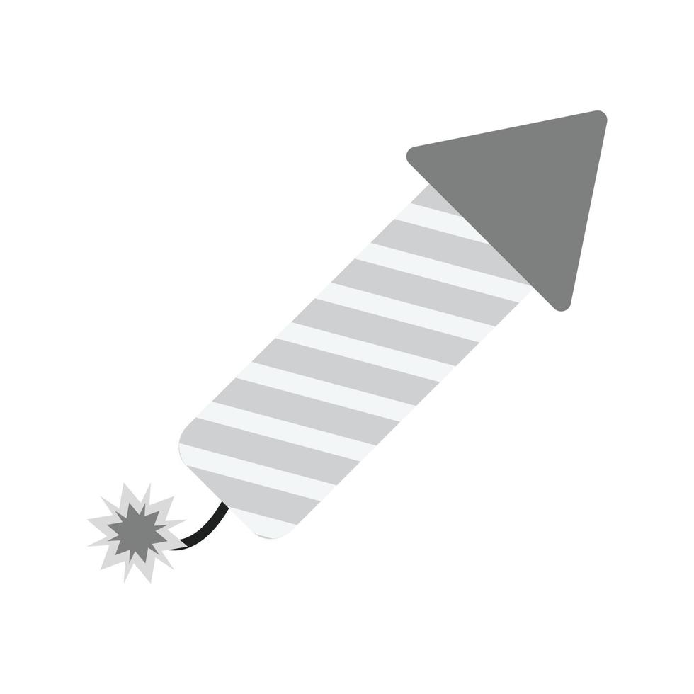 icône plate en niveaux de gris de fusée vecteur