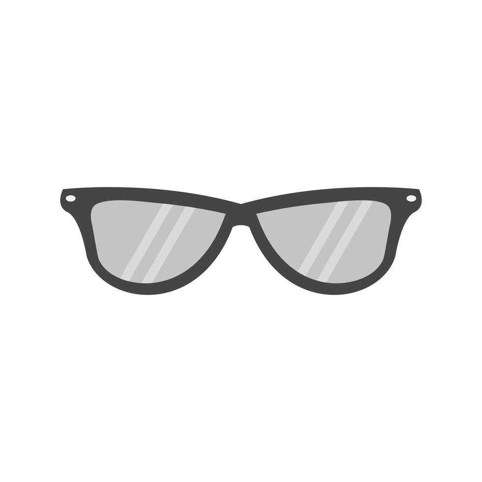 icône de lunettes plat en niveaux de gris vecteur
