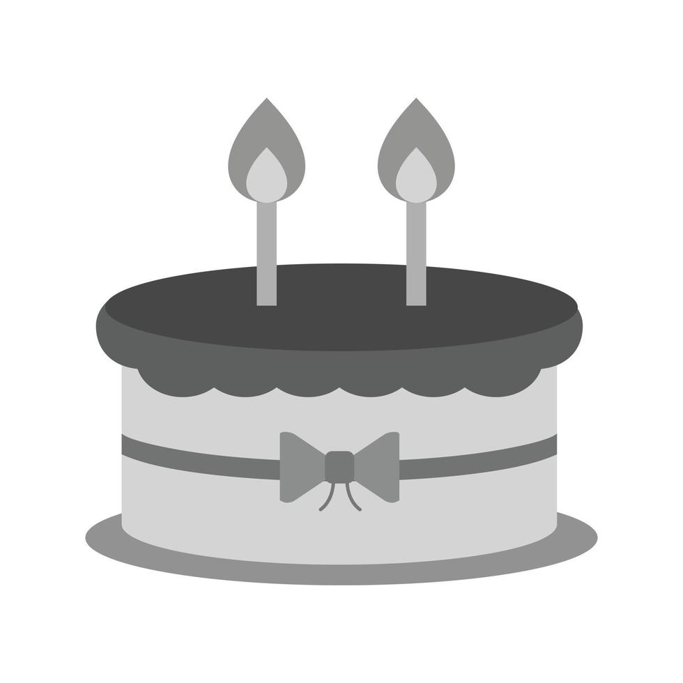 gâteau d'anniversaire plat icône en niveaux de gris vecteur