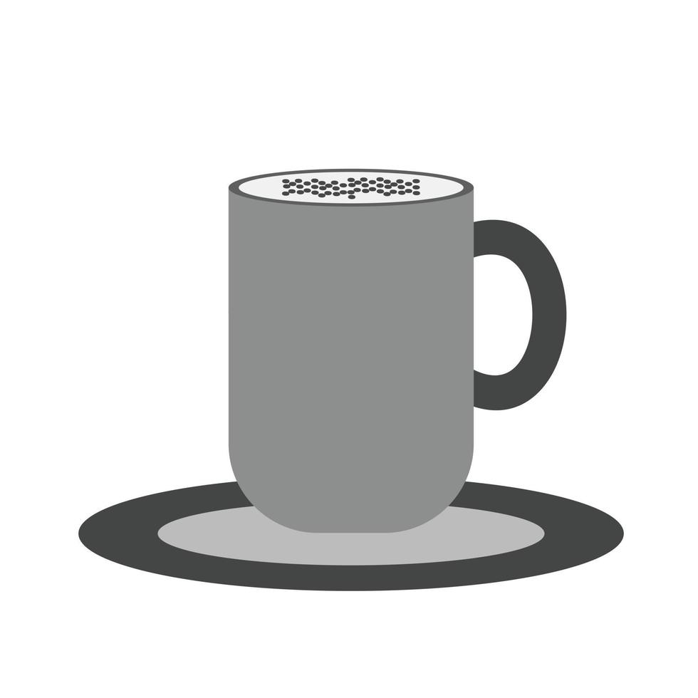 cappuccino plat icône en niveaux de gris vecteur