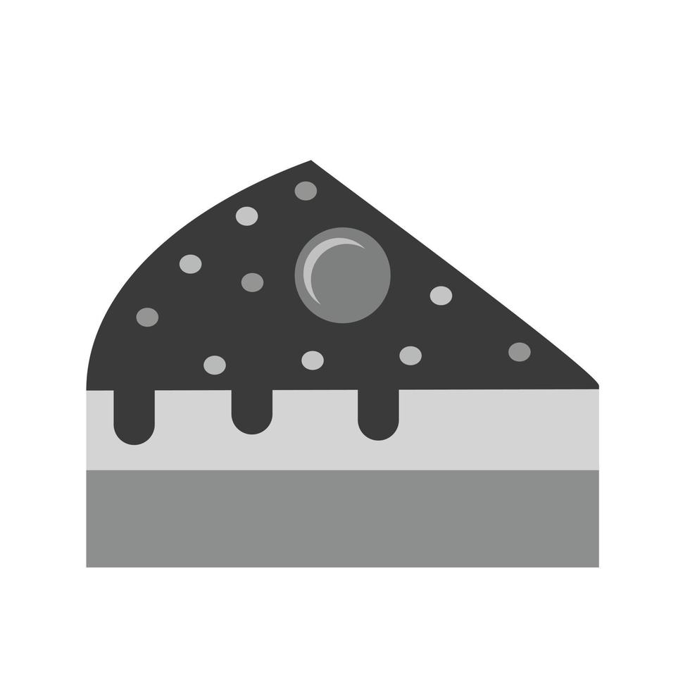 icône plate en niveaux de gris de tranche de gâteau vecteur