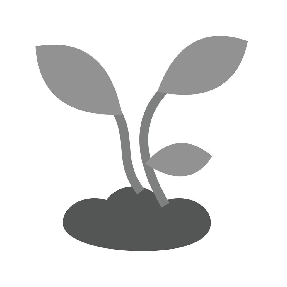 icône plate en niveaux de gris de plantes vecteur