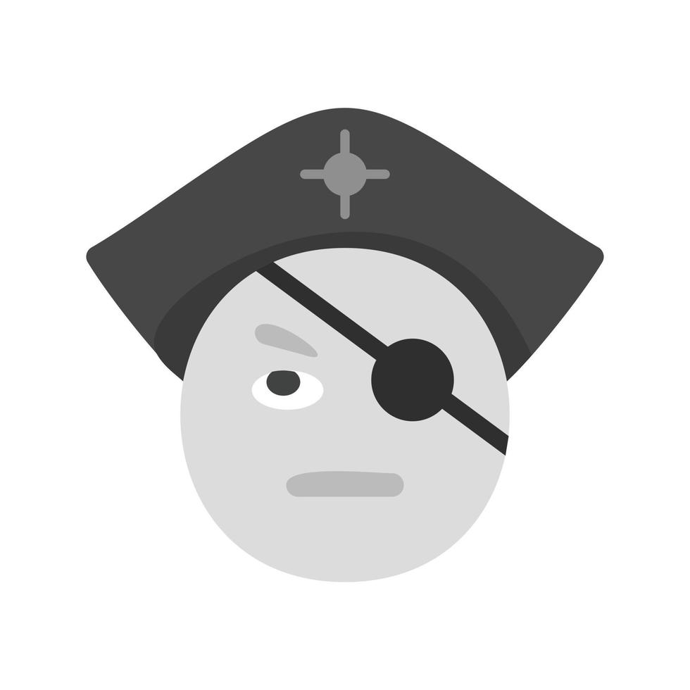 icône pirate plate en niveaux de gris vecteur