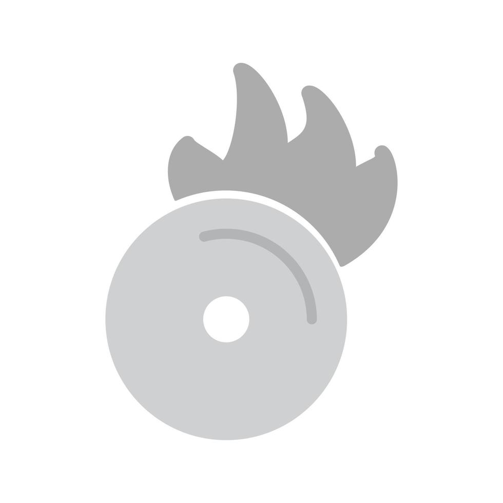 cd en feu plat icône en niveaux de gris vecteur
