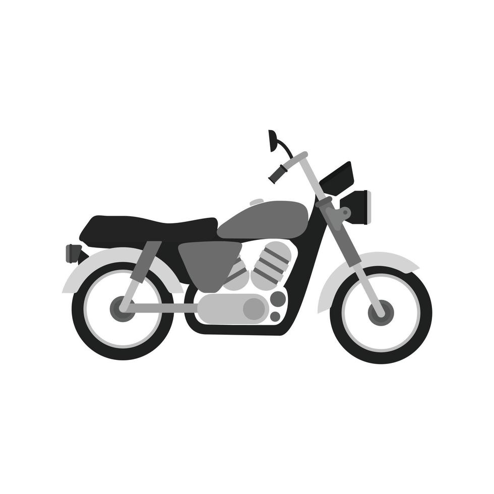icône plate en niveaux de gris de moto vecteur