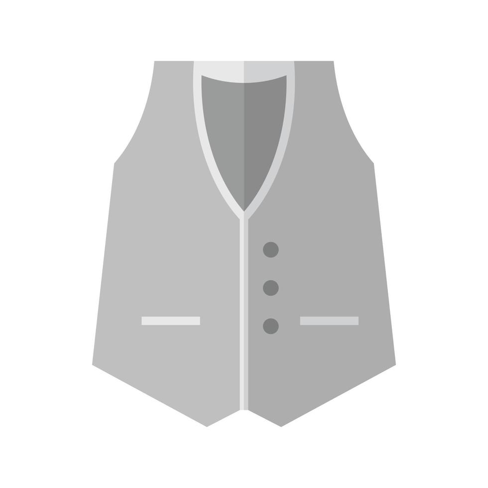 veste plate icône en niveaux de gris vecteur