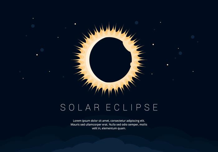 Fond d'écran de l'éclipse solaire vecteur