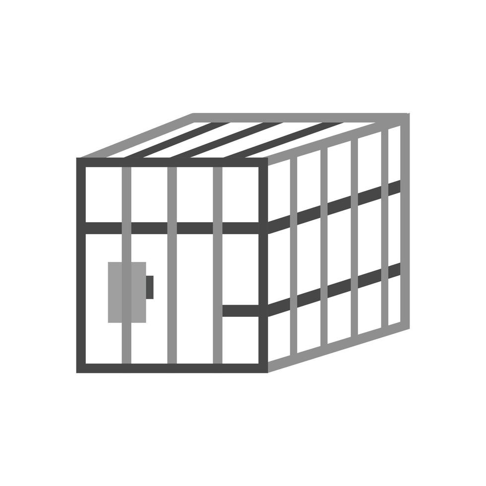 icône plate en niveaux de gris de cage pour animaux de compagnie vecteur