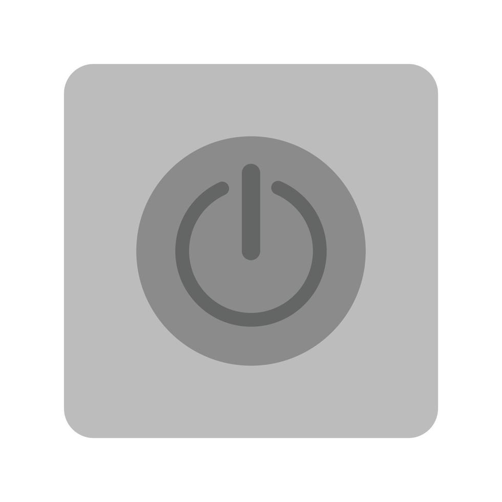 bouton d'alimentation icône plate en niveaux de gris vecteur