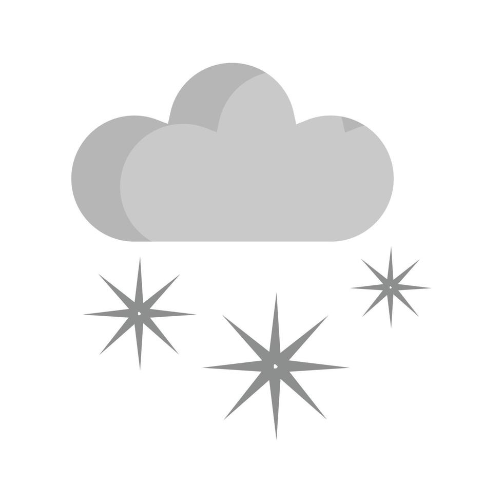 icône plate en niveaux de gris qui neige vecteur