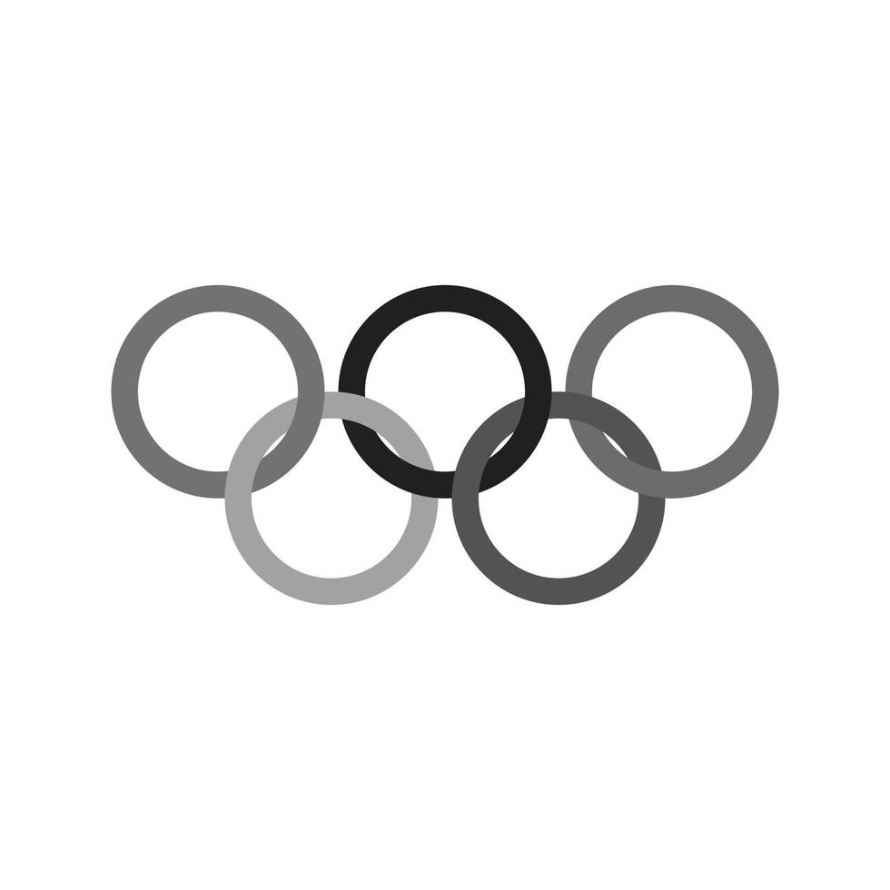 icône plate en niveaux de gris aux jeux olympiques vecteur
